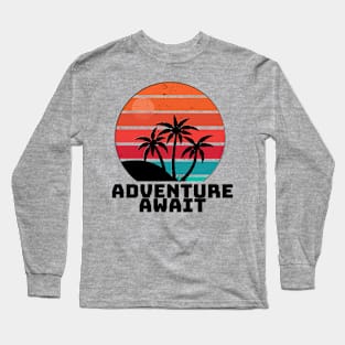 Retro Adventure Await Long Sleeve T-Shirt